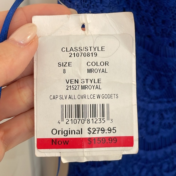 Royal blue lace gown size 8 BRAND NEW - Picture 5 of 5